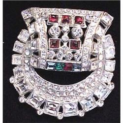 Multi colored rhinestone Art Deco pin #2126474