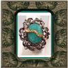 Image 1 : Vintage Deco Snake Jade Color Glass BIG RING #2126522