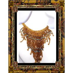 Dripping  GLASS FRINGE fancy exotic necklace #2126523