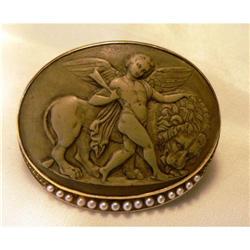 Antique Lava Brooch / Cameo #2136530