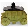 Image 1 : Green Satin Glass ROYAL COACH Powder Box #2136836