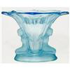 Walther & Sons WINDSOR Art Deco Blue Glass Vase#2136839