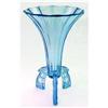 Ice Blue Art Deco Flared Ridged Rocket Vase #2136845