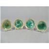 4 Etruscan Majolica Geranium Leaf Butter Pats #2136884