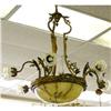 Image 1 : Antique Bronze and Alabaster Chandelier #2136931