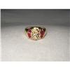 Image 1 : Estate 14K YG Gold Designer Diamond Ruby Ring #2137148