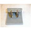 Image 1 : Rare Estate 14K YG Gold Sapphire Hoop Earrings #2137152