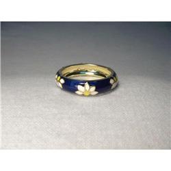 Hidalgo Enamel 18K Gold Floral Daisy Band Ring #2137213