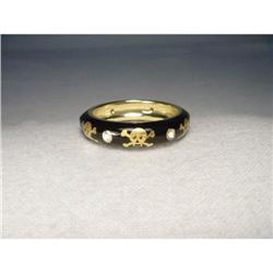 Hidalgo Enamel 18K GoldSkull Bones Diamond Band#2137214