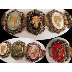 1920's  DEco  Egyptian BOOKCHAIN Bracelet #2137230