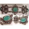 Image 1 : Antique fancy STERLING Chrysoprase Bracelet #2137240