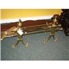 Image 1 : BRASS FIRE TOOLS SET AND  FIRE DOGS #2137291