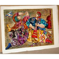 Dorit Levi, Jazz Dancers, Signed Canvas SS  #2137413