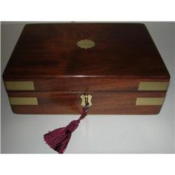 Georgian Brass Bound Mahogany Table-top Box  #2137472