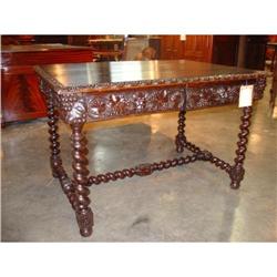 Louis XIII Style Walnut Wood Writing Table #2137503