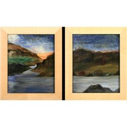 "At Sunset" two landscape paintings  #2150568