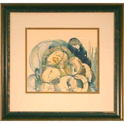 Spheres abstract watercolor Milloy painting #2150587