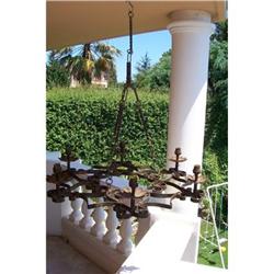 French Wrought iron chandelier 6 lights C.1940 #2150720
