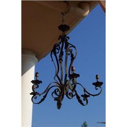 French Wrought iron chandelier 6 lights #2150721