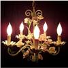 Image 1 : Italian Tole Chandelier With Porcelain Roses #2150736