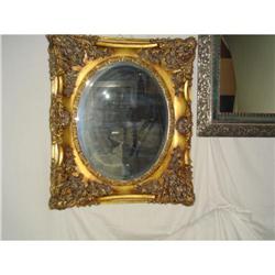 Rococo double carved frame beveled mirror #2150806