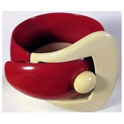 Lucite buckle bracelet  Red & White #2150956