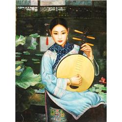 oil on canvas, Lotus Pond, 40x31" #2150959