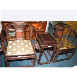 classic armchair set (3 pieces), Qing style, #2150963