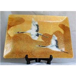 CLOISONNE ENAMEL WIRELESS TRAY,SIGNED japanese #2150965