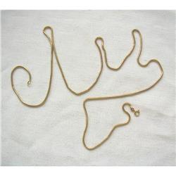 VINT. 60's 18K Y Gold 31 1/2" SNAKE CHAIN NECK.#2151024