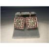 Image 1 : 18K Pink Gold Rose Cut Diamond Ruby Earrings #2151152