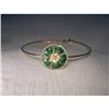 Rare 14K YG Gold Enamel Floral Bangle Bracelet #2151160