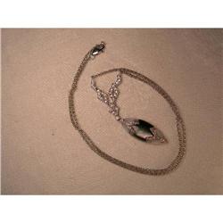 Estate 14K WG Mabe Mop Pearl Diamond Necklace #2151195