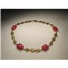 Image 1 : Estate 14K YG Yellow Gold Ruby Floral Bracelet #2151201
