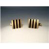 Image 1 : Estate 14K YG Gold Designer Onyx Mens Cufflinks#2151214
