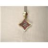 Image 1 : 18K Pink Gold Diamond Ruby Filigree Pendant #2151240