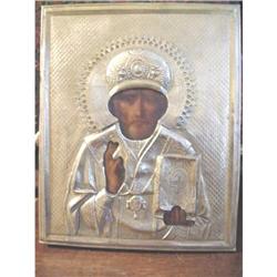 Antique Russian Icon of St Nicholas Gilded #2151352