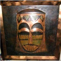 Mask " cuivre Battut " Kasai -framed from Congo#2151449
