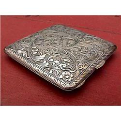 19c Victorian Hand Engraved Silver Compac #2151462