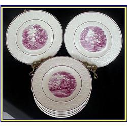 12 WEDGWOOD PLATES  w PINK CREAM CLASSIC SCENES#2151494