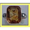 Image 1 : RUSSIAN GOLD CITRINE DIAMOND RING EARLY 20C  #2151500