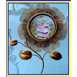 VICTORIAN POLYCHROME LITHOPANE CHILDREN RARE #2151504