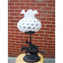 Frederic Remington lamp with Fenton Shade #2151531