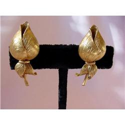 18K Yellow Gold Rosebud Earrings #2171083
