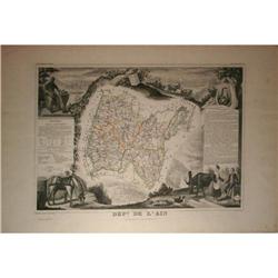 Levasseur Map Department De L'ain France, #2171111