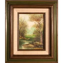 Wooded Landscape painting signed Wender #2171147