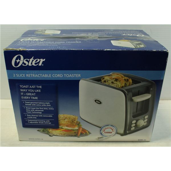 OSTER 2-SLICE RETRACTABLE CORD TOASTER -