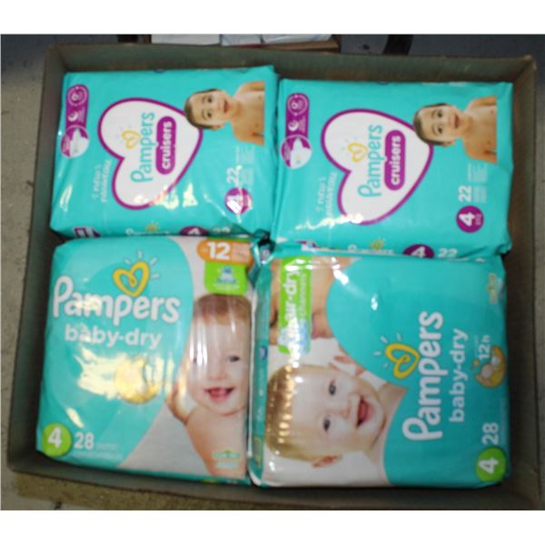 FLAT LOT OF ASSORTED BABY DIAPERS