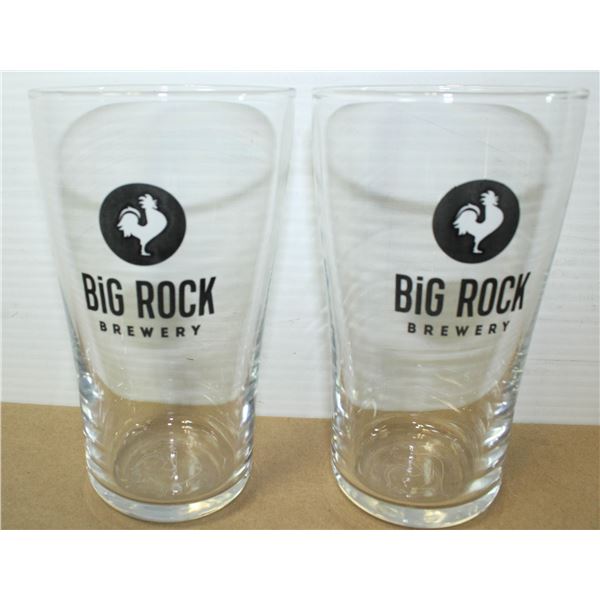 CASE LOT OF 24 BRAND NEW BIG ROCK BEER GLASSES