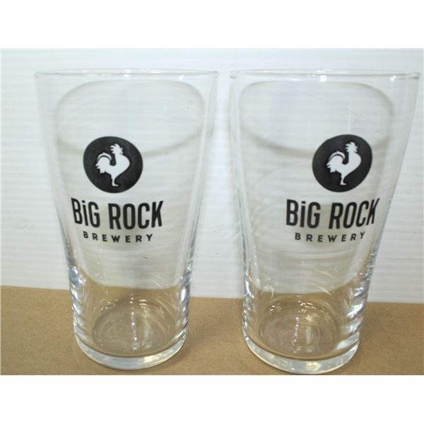 CASE LOT OF 24 BRAND NEW BIG ROCK BEER GLASSES